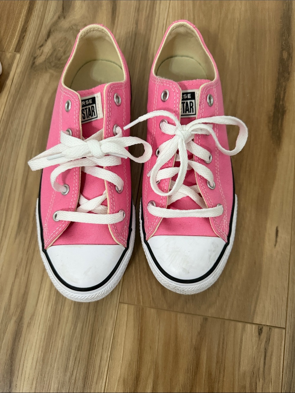 Converse-style Pink Low Top Kids Sneakers